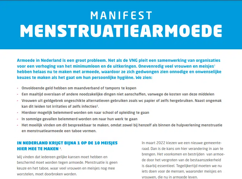 manifest menstruatiearmoede fnv