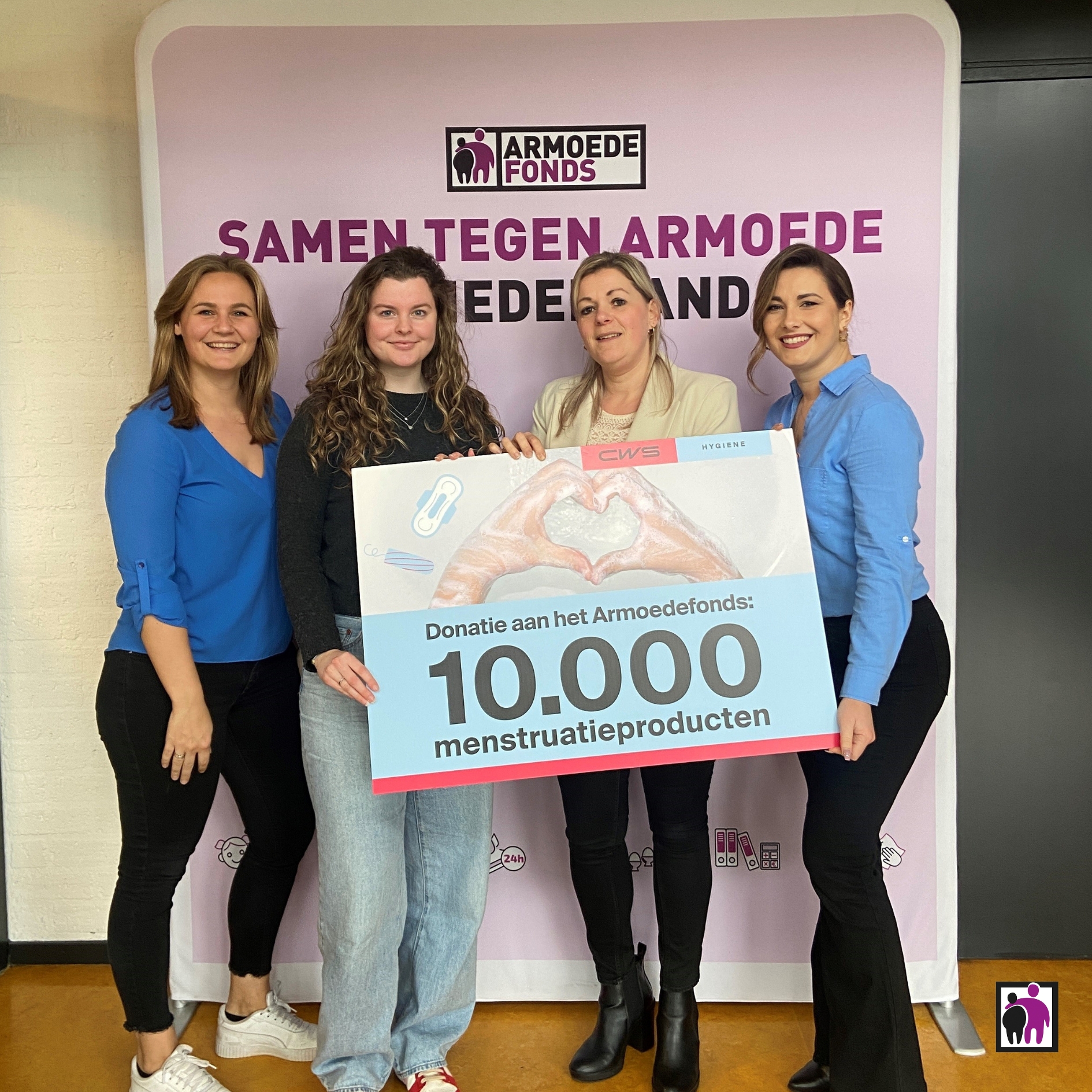 Armoedefonds ontvangt 10.000 menstruatieproducten van CWS