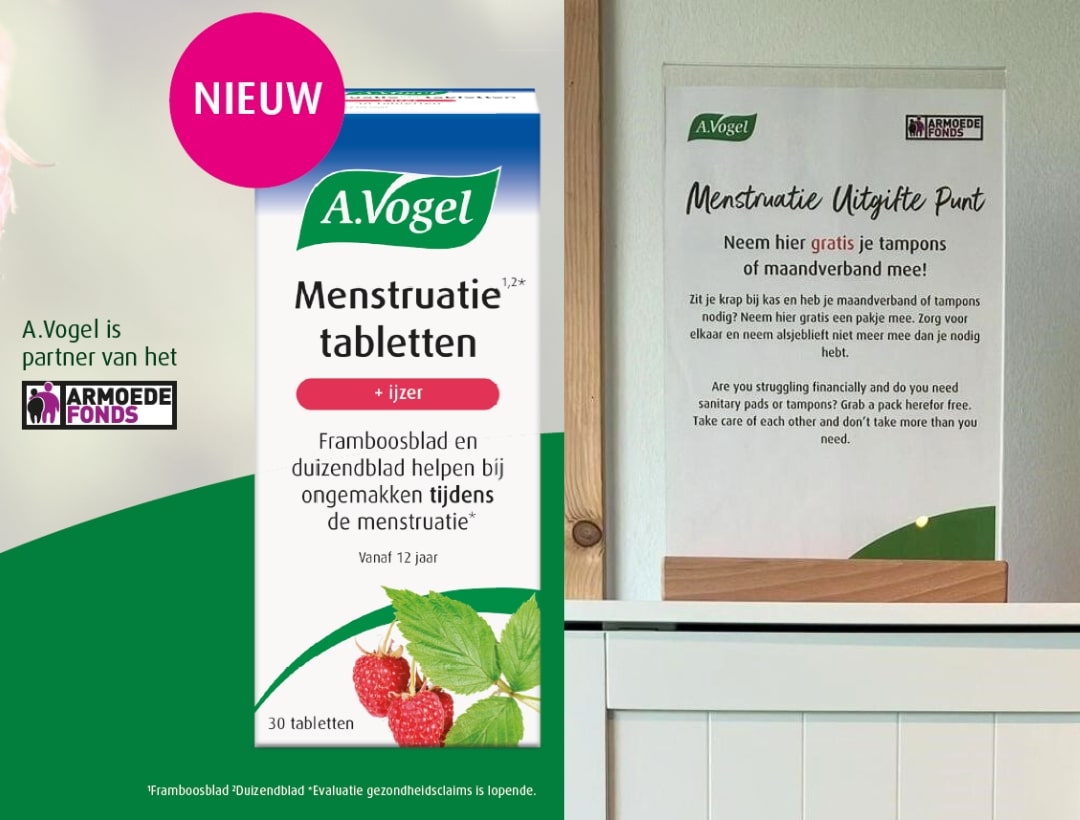 Armoedefonds & A. Vogel samen tegen menstruatiearmoede
