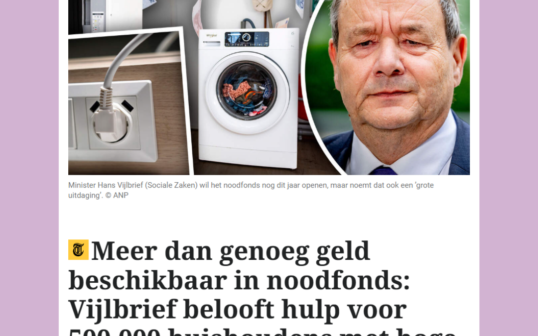 Reactie Armoedefonds: Noodfonds Energie voor 2026 hooguit pleister op de wond